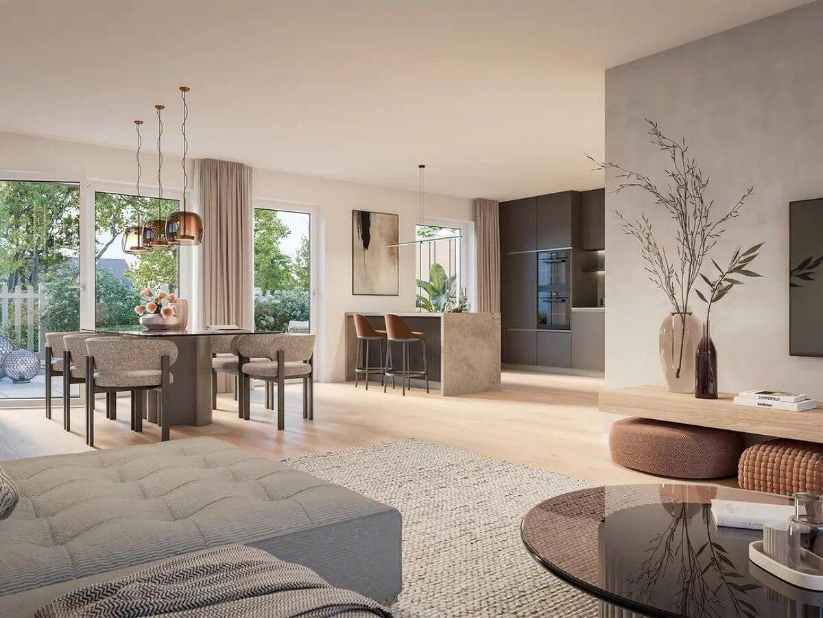 Smarte 3-Zimmer-Wohnung mit sonniger Terrasse und großzügigem Garten - Wohlfühlambiente inklusive – 85764 Oberschleißheim – Bild 1 von 9