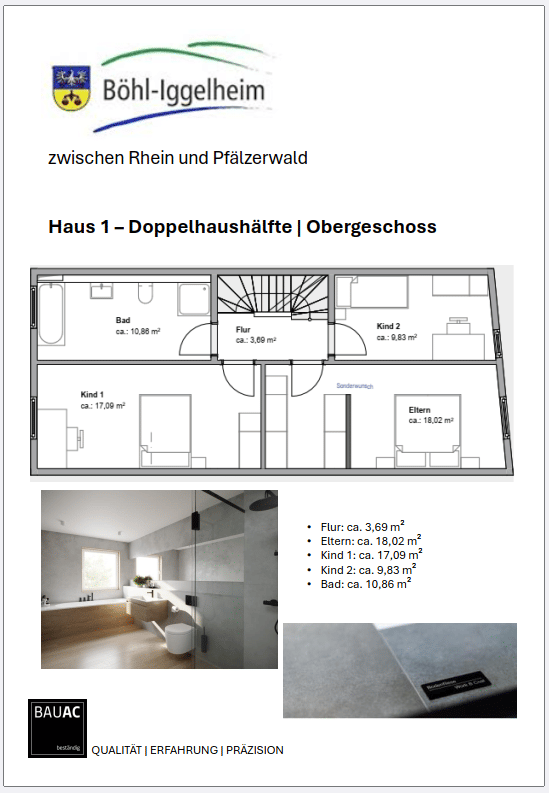 Bezahlbare Doppelhaushälfte für Familien - KfW 55 Förderung möglich – Böhl-Iggelheim – Vorschaubild 8