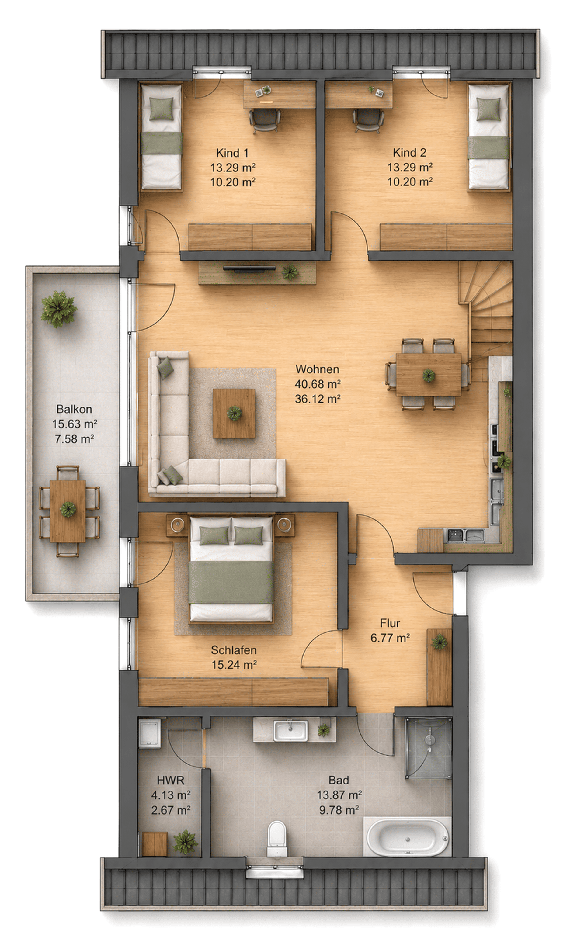 Dachgeschosswohnung in 92442 Wackersdorf mit 124 m² kaufen