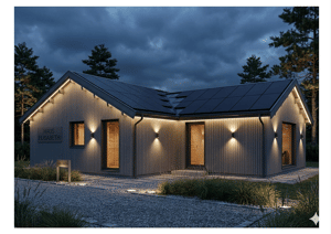 Feriendorf Sandstedt. Holz-Massivhaus Elisabeth mit 600 m2 Grundstück