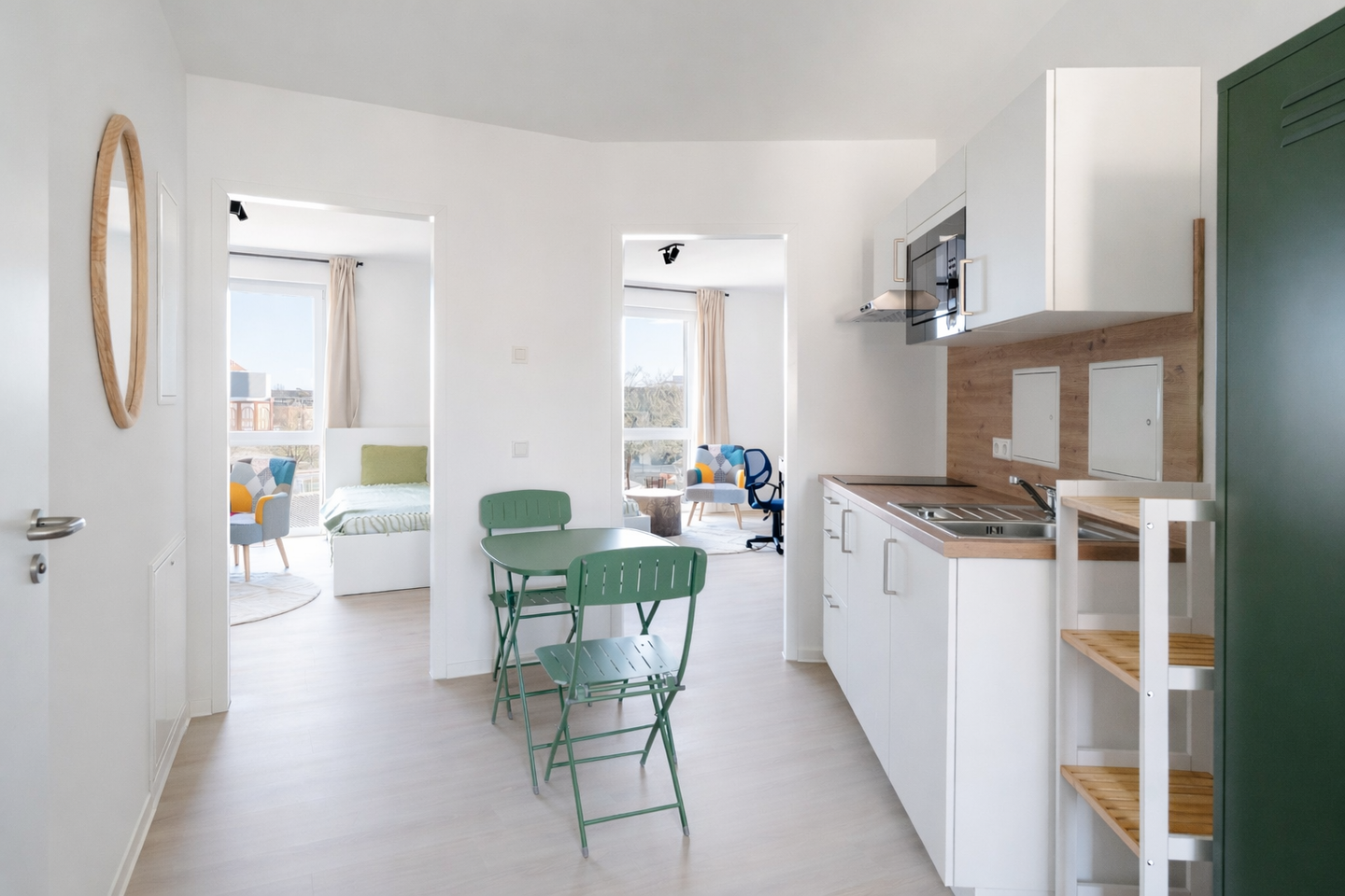Ankommen, wohlfühlen, studieren: 2-Zimmer Design-Apartment |möbliert|Fahrstuhl |Unilage|Dachgarten – Magdeburg – Vorschaubild 2