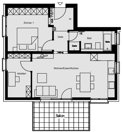 Besichtigen Sie jetzt | 3 Zimmer-Wohnung mit Balkon – Wiesbaden – Vorschaubild 3