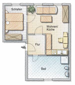 gemütliche 2-Zimmer-Wohnung mit modernem Bad und Dusche – 9557 Flöha – Vorschaubild 8