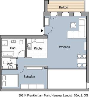 Schöne 2 Zimmerwohnung mit Balkon im Ostend – 60314 Frankfurt am Main – Vorschaubild 3