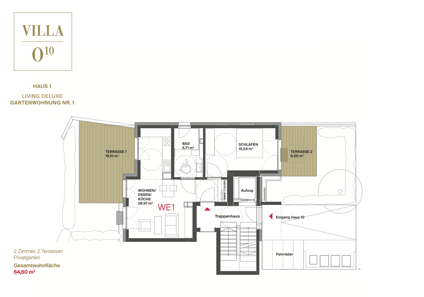 EXKLUSIVE 2 ZIMMER ETW MIT TAGESLICHTBAD - 2 TERRASSEN & GARTEN - GRÜNE 1A PREMIUMLAGE MZ-OBERSTADT! – Mainz – Vorschaubild 3