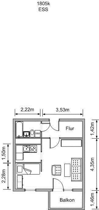 schöne 1-Raum-Wohnung mit Balkon und Aufzug