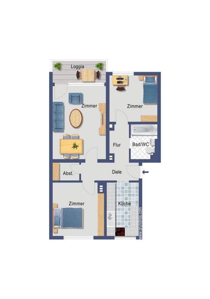 Vermietete 3 1/2 Zimmer Eigentumswohnung zur Kapitalanlage – Gelsenkirchen – Vorschaubild 5