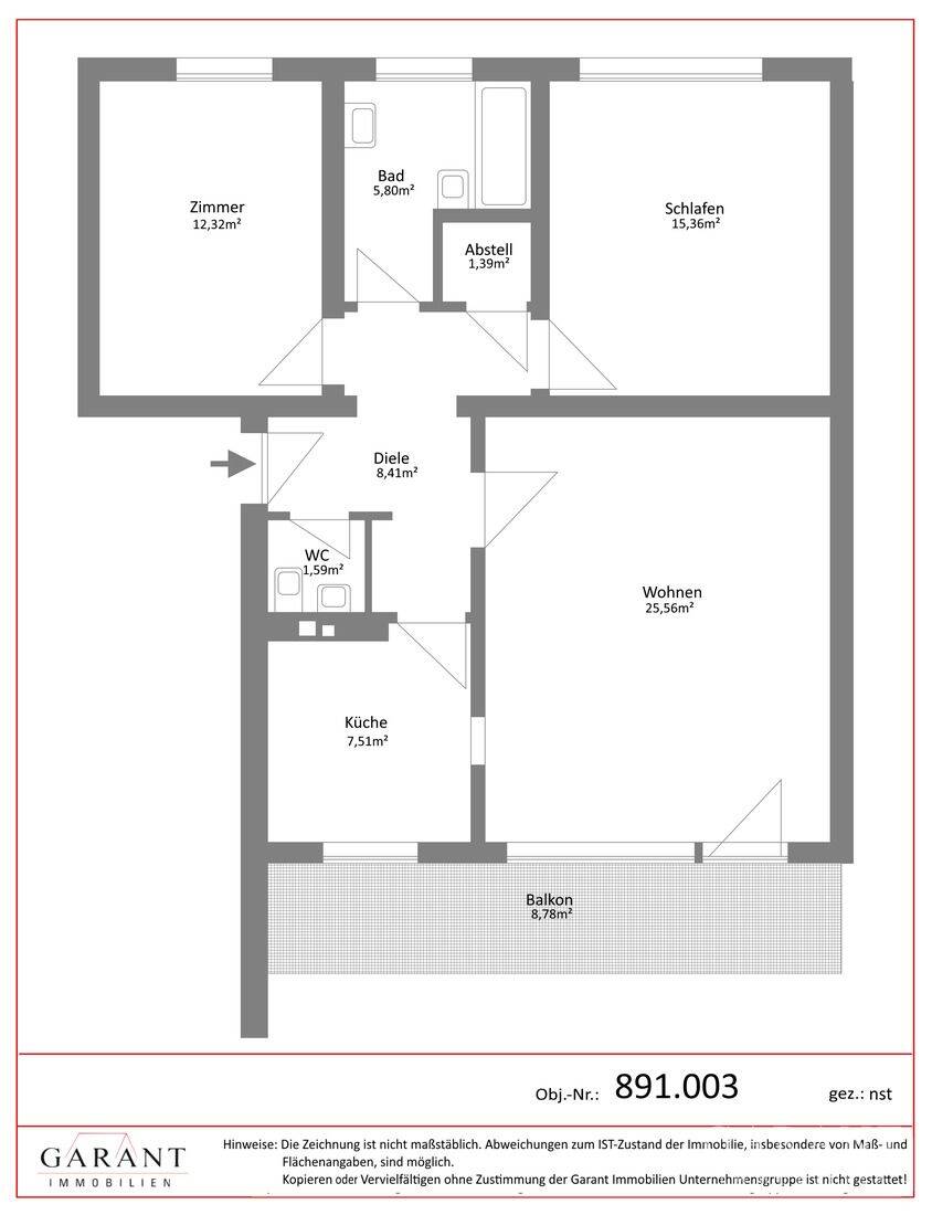 Charmante 3 Zimmer-Wohnung mit Balkon - Attraktiv für Anleger & junge Familien – München – Vorschaubild 9