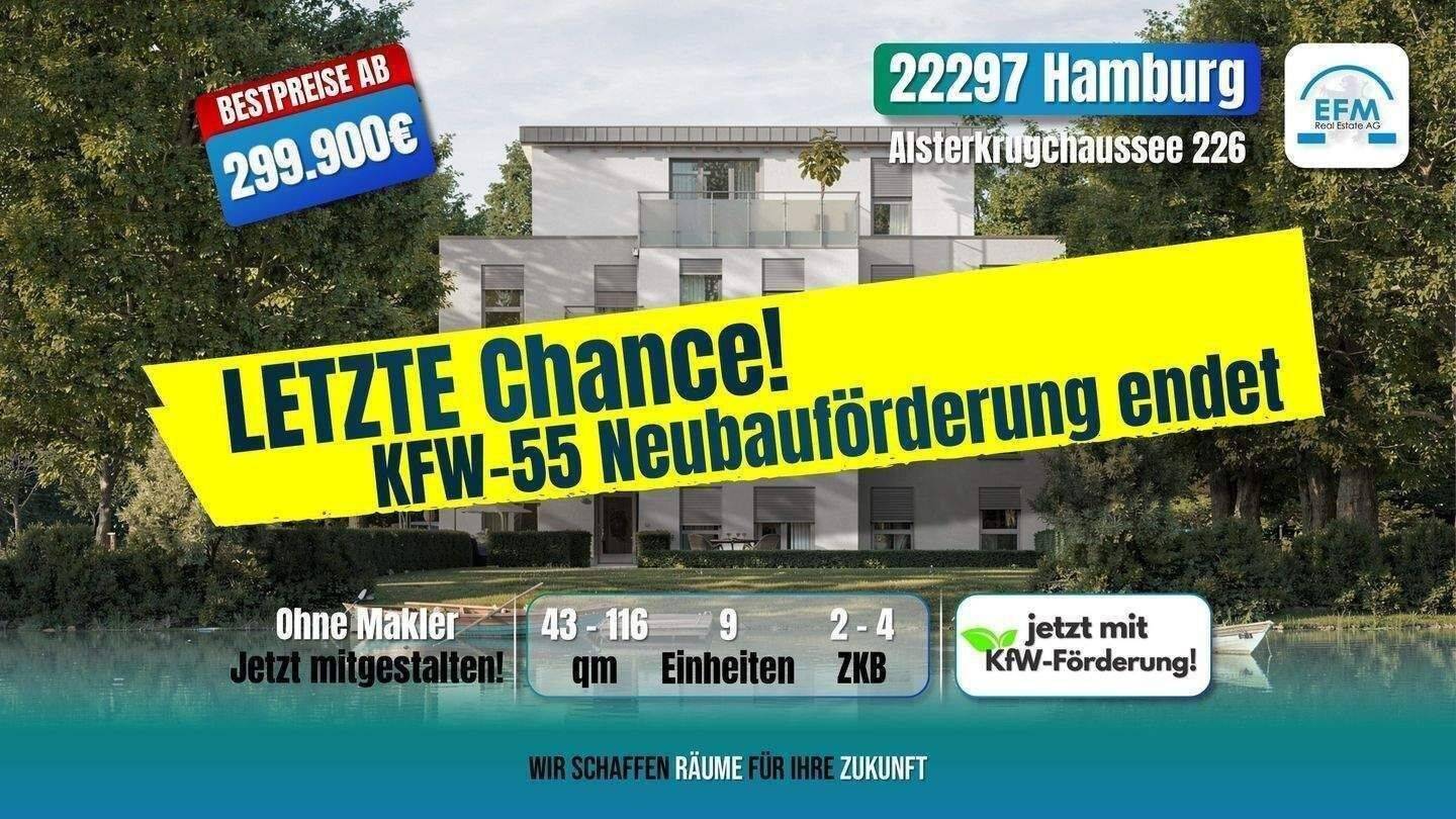 ++ZINS-/MIET-/ENERGIESPAREND++ 3 ZKB mit KfW 100.000€-Darlehen – Hamburg – Bild 1 von 9
