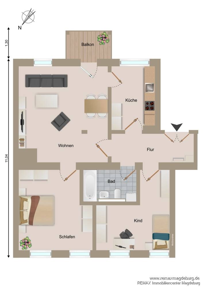 Stabile Mieteinnahmen: Vermietete 3-Zimmer-Wohnung im gepflegten Denkmalobjekt - Pieschen Süd – Dresden – Vorschaubild 2
