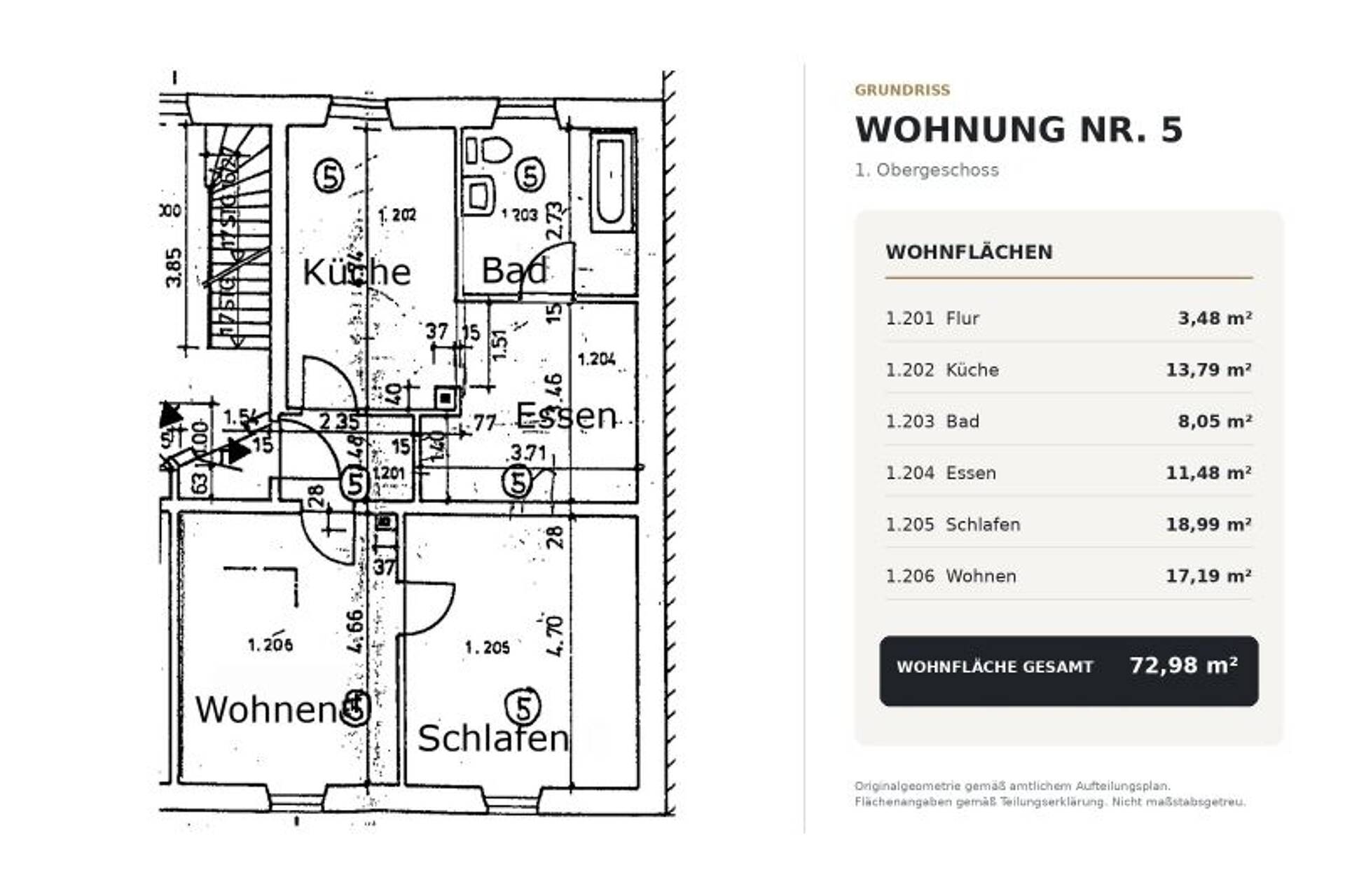 Etagenwohnung in 93059 Regensburg mit 72,98 m² kaufen