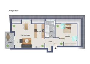 Moderne Dachgeschosswohnung mit Tiefgaragenstellplatz - freiwerdend – 64291 Darmstadt – Vorschaubild 2