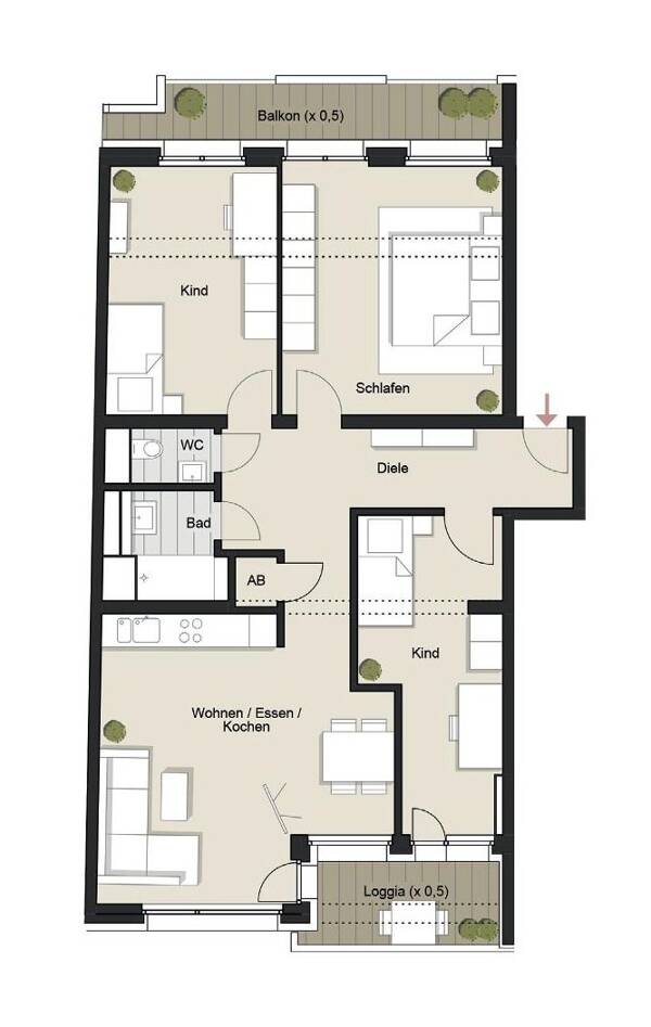 Etagenwohnung in 50931 Köln mit 92,81 m² kaufen