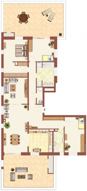 Großzügiges 221-m²-Penthouse in Düsseldorf-Lörick - 2 Dachterrassen, 2 TG-Stellplätze & Aufzug! – 40547 Düsseldorf – Vorschaubild 3