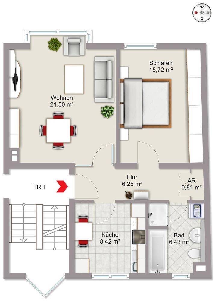 2 Zi. hellige Wohnung nähe Stadtmitte