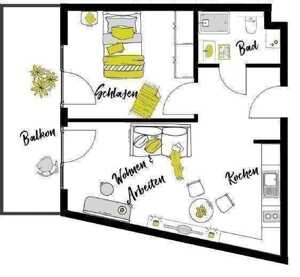 Möblierte Suite im "CAMPUS VILLAGE Neu-Ulm" - Nur für 1 Person – 89231 Neu-Ulm – Vorschaubild 2