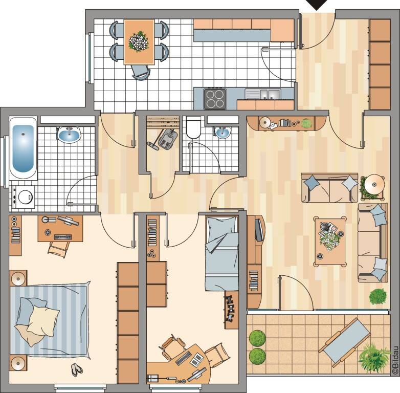 Wohnfühlwohnung, 3 Zimmer mit Balkon