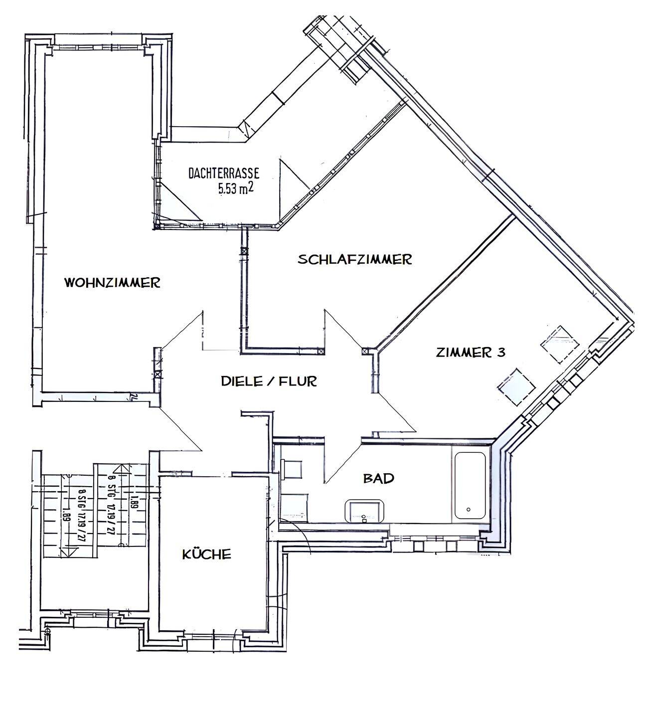 Wettbergen Schöne 3 Zi. DG WHG - Dachterrasse - EBK optional – Hannover – Vorschaubild 6