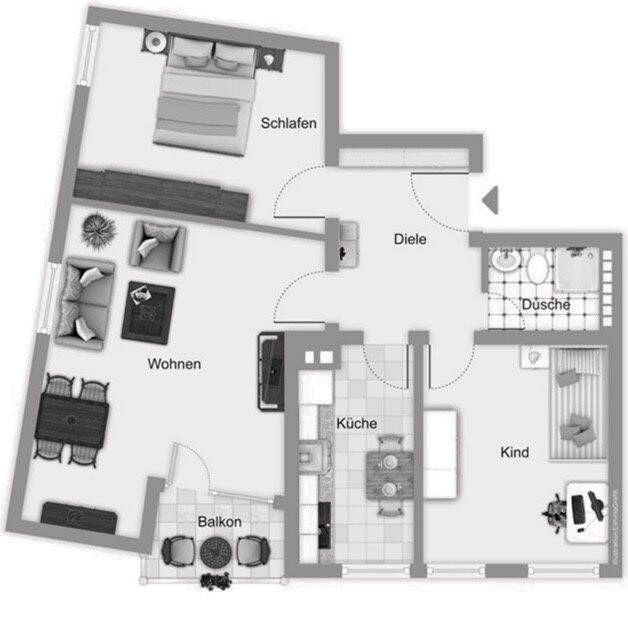 Stuttgart-West: Renovierte 3-Zimmer-Wohnung (74 m²) mit Balkon & Einbauküche – Stuttgart – Vorschaubild 3