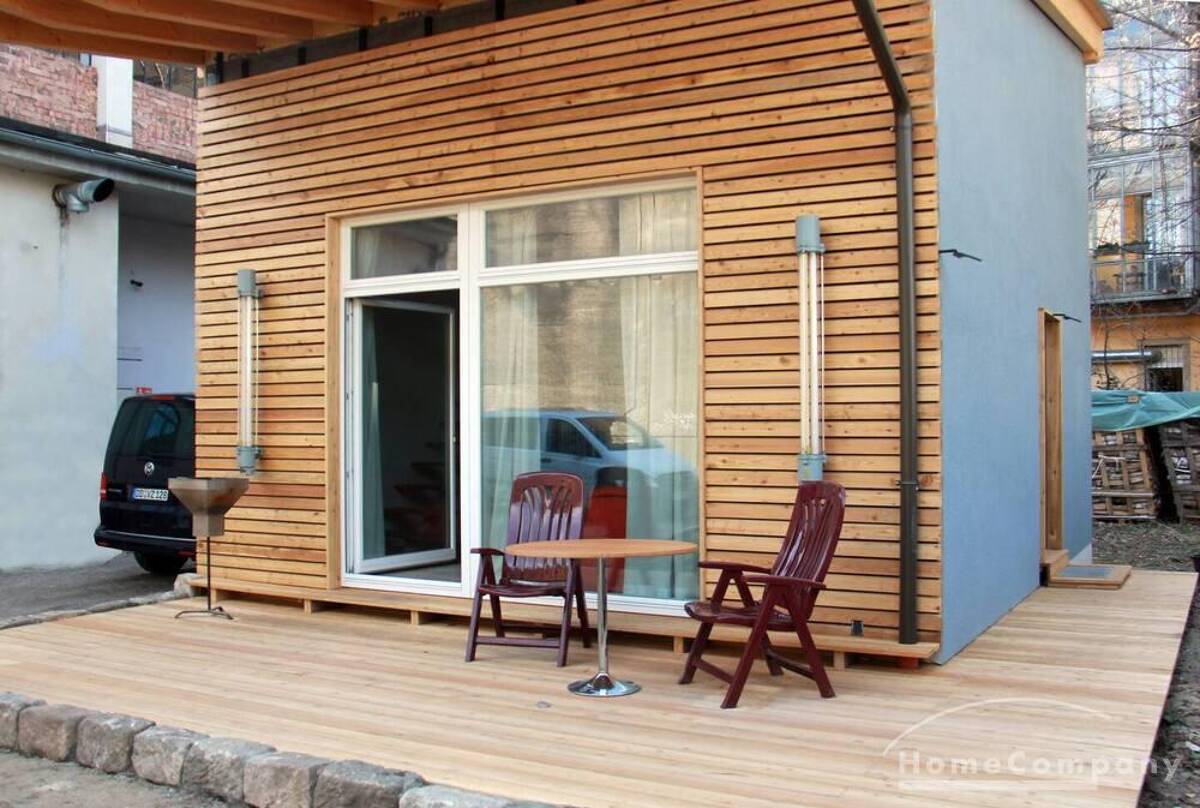 26764 HomeCompany Dresden Möbliert/Furnished Tiny House mit Terrasse in Dresden-Neustadt max. 3 Personen – 1097 Dresden – Bild 1 von 7