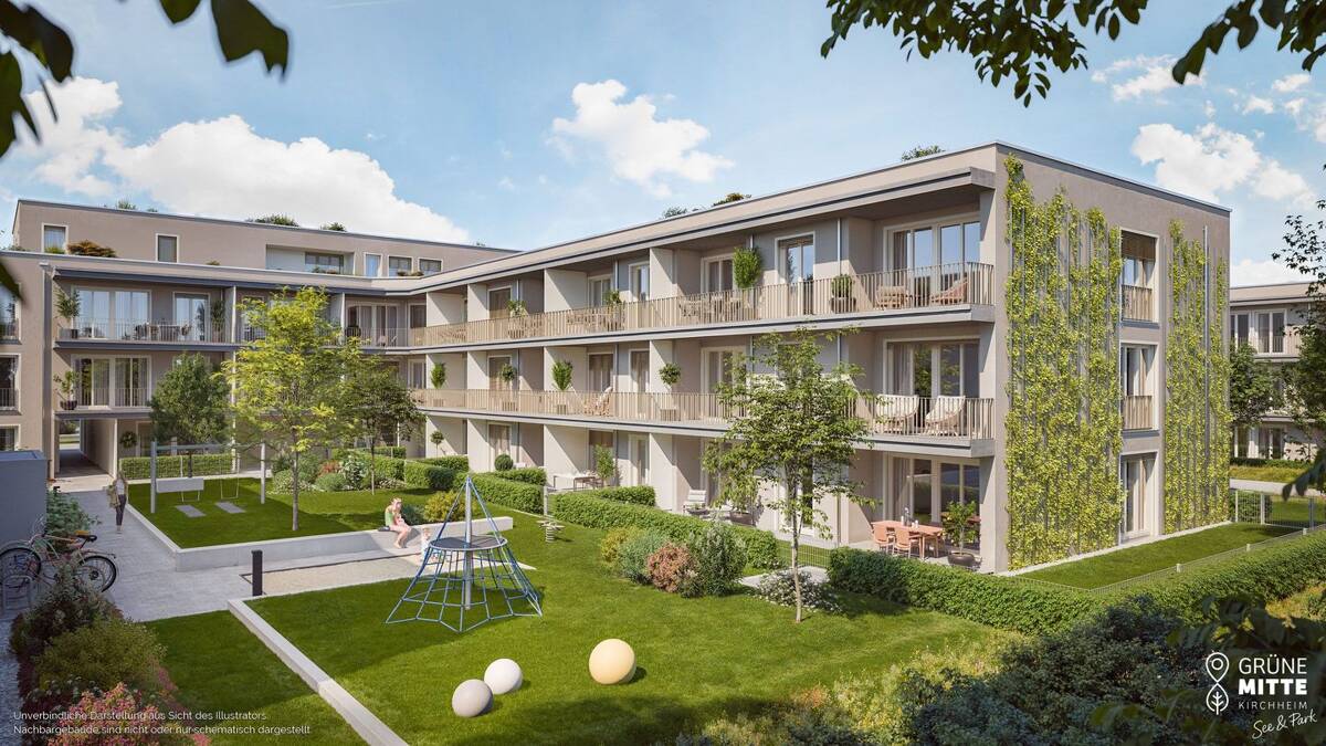Mitten im Grünen: 2-Zi-Whg. mit Balkon zum Innenhof u. Duschbad – 85551 Kirchheim bei München – Bild 1 von 8