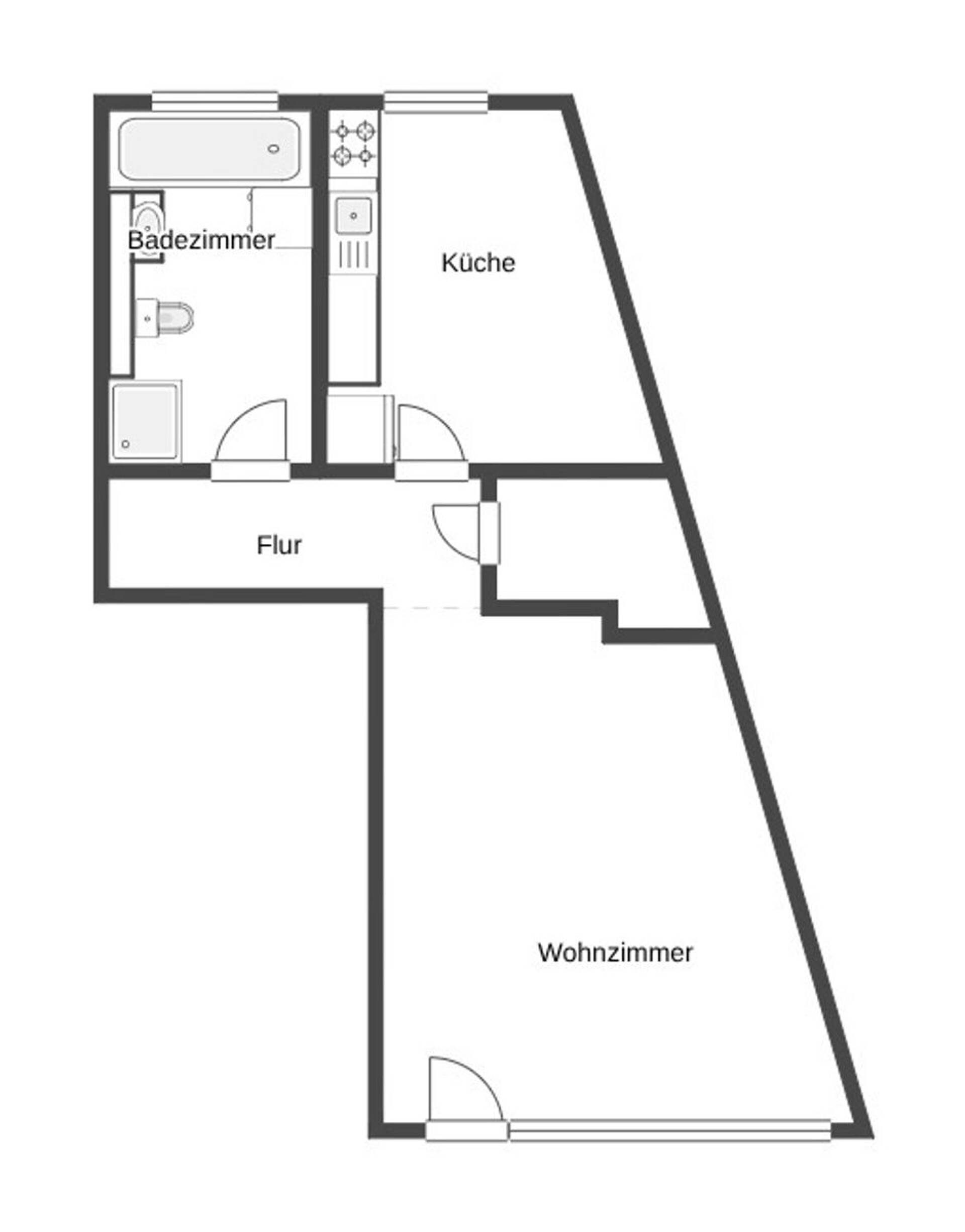 Erdgeschosswohnung in 39104 Magdeburg mit 42,03 m² kaufen