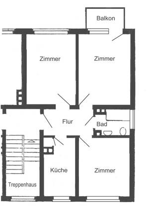 Kassel - Wehlheiden/Mitte: Tolle 3-ZKB-Wohnung mit Süd-Balkon! – 34121 Kassel – Vorschaubild 2