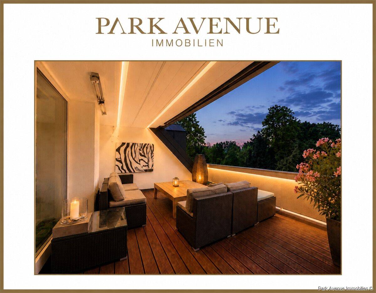 1 Home - 2 Options. Penthouse mit Blick über den Herzogpark - Mit separierbarer Einheit für Homeoffice oder Studio.