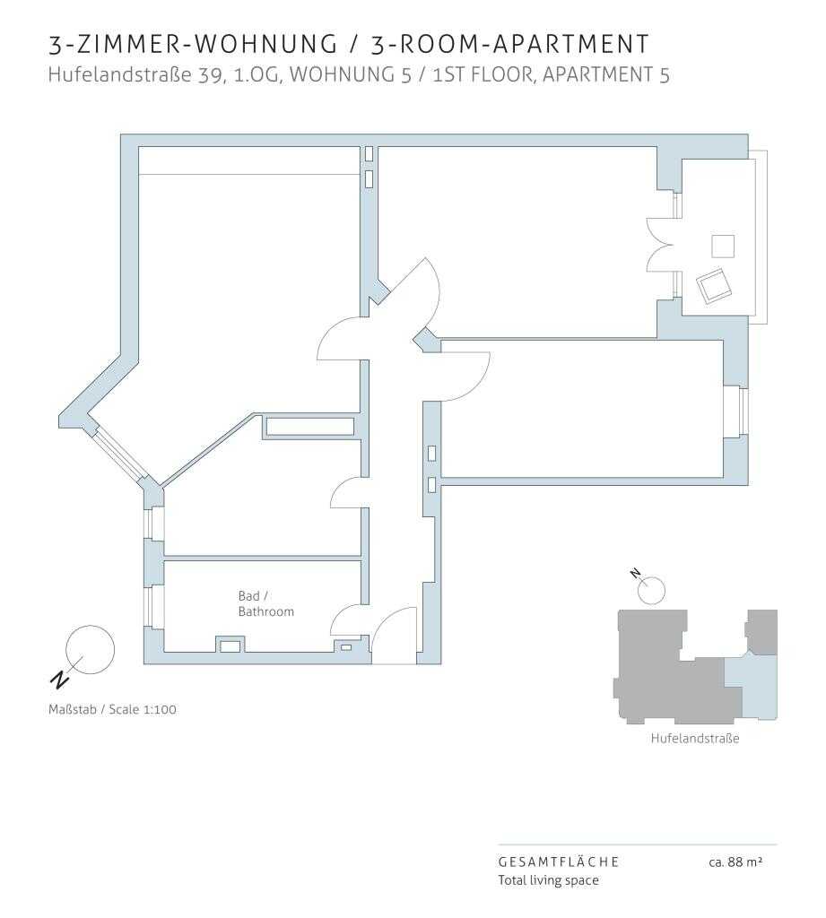 Vermietete 3-Zimmerwohnung mit Balkon in schönem Kiez von Prenzlauer Berg – Berlin – Vorschaubild 5