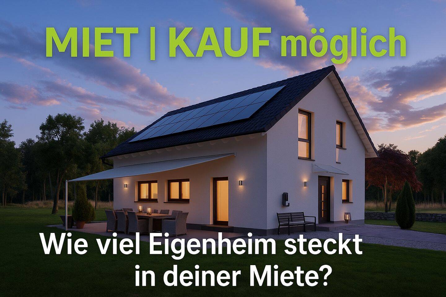 Mach aus Deiner Miete Wohneigenturm. Optional Mietkauf möglich.