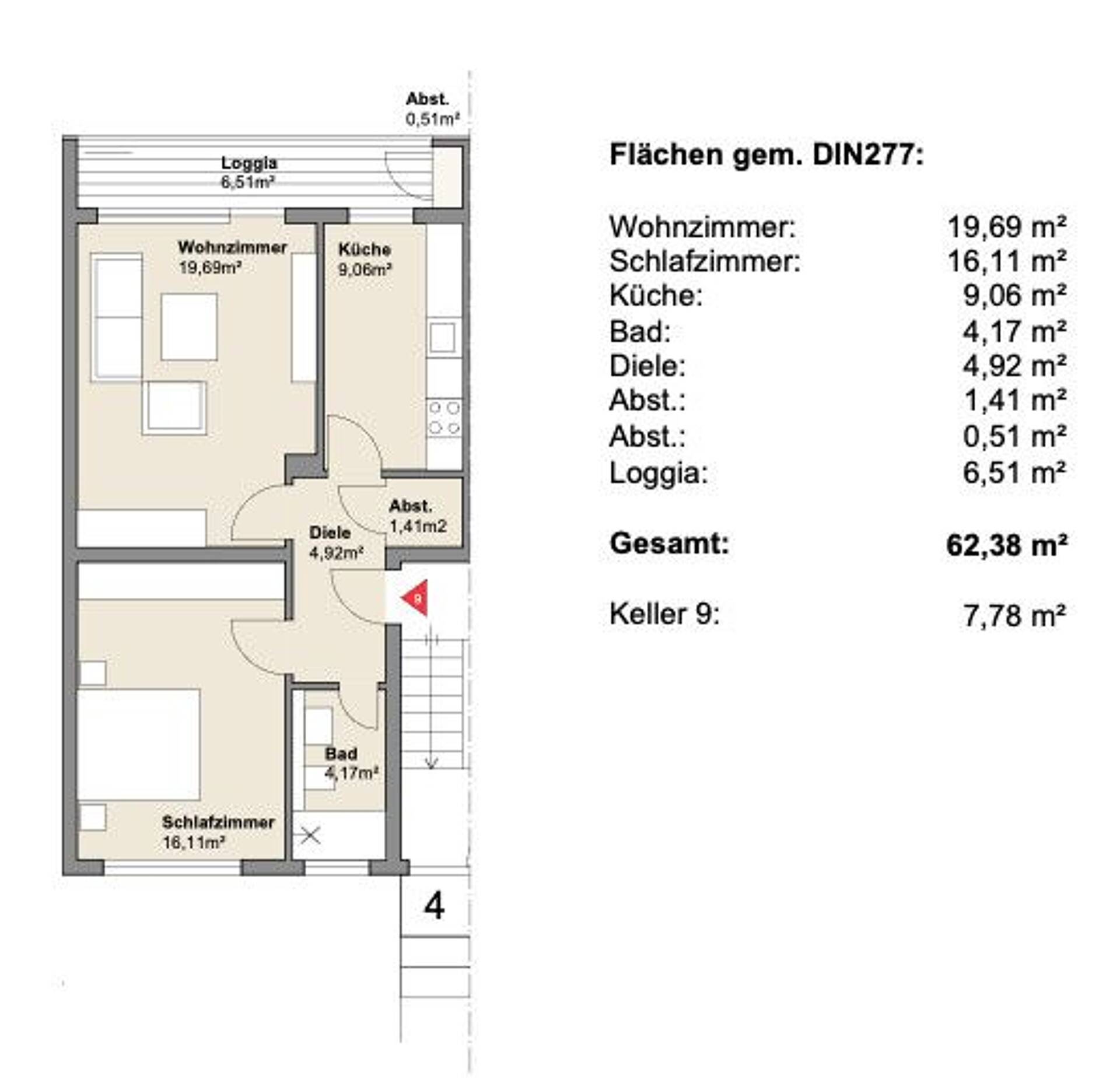 Erdgeschosswohnung in 50827 Köln mit 62,38 m² kaufen