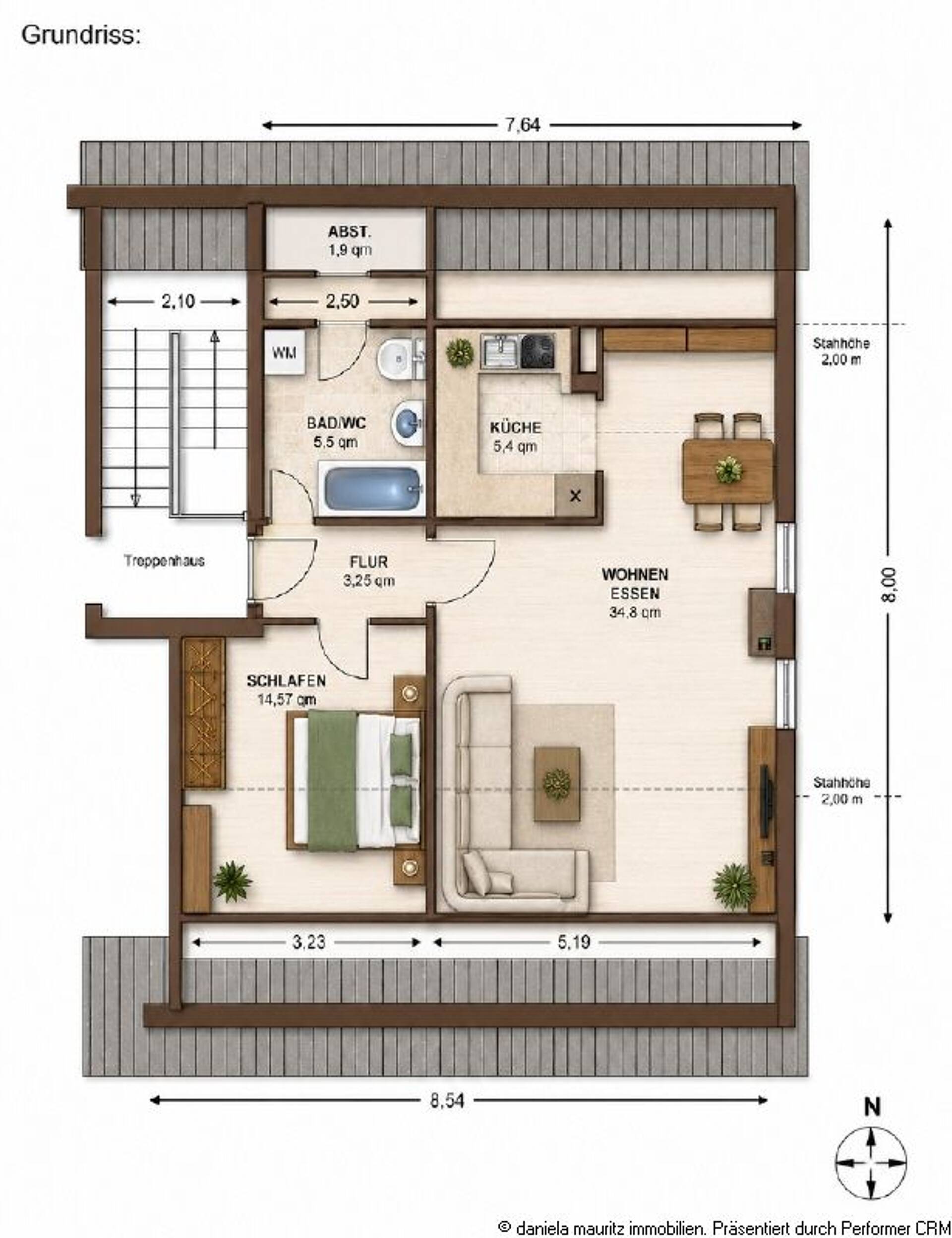 Dachgeschosswohnung in 85560 Ebersberg mit 62 m² kaufen