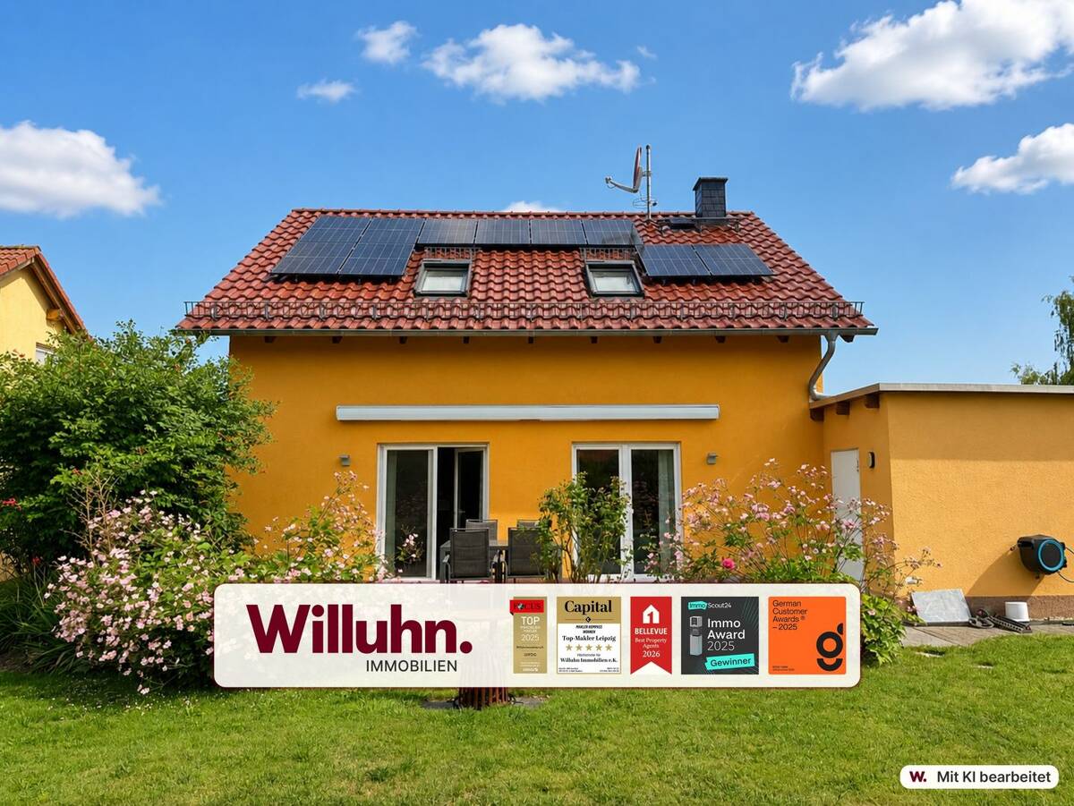 idyllische Siedlungslage | Bj. 2012 - freistehend | Kamin | Fußbodenheiz. | EBK | PV-Anlage | Garage – 4207 Leipzig – Bild 1 von 9