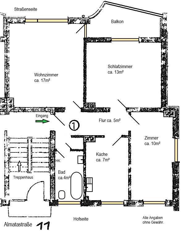 HB-Walle: 3-Zi-Erdgeschoss-Wohnung zum Verkauf – Bremen – Vorschaubild 3