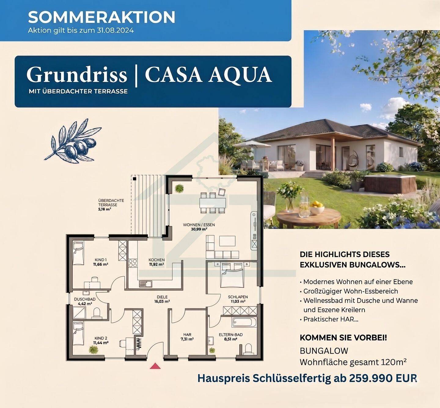 Moderner 120 m² großer Bungalow inklusive ca. 445 m² Grundstück in Randlage von Jena-Drackendorf – Jena – Vorschaubild 3