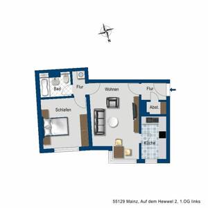 Moderne 2-Zimmer-Wohnung mit optimaler Raumaufteilung – 55129 Mainz – Vorschaubild 2