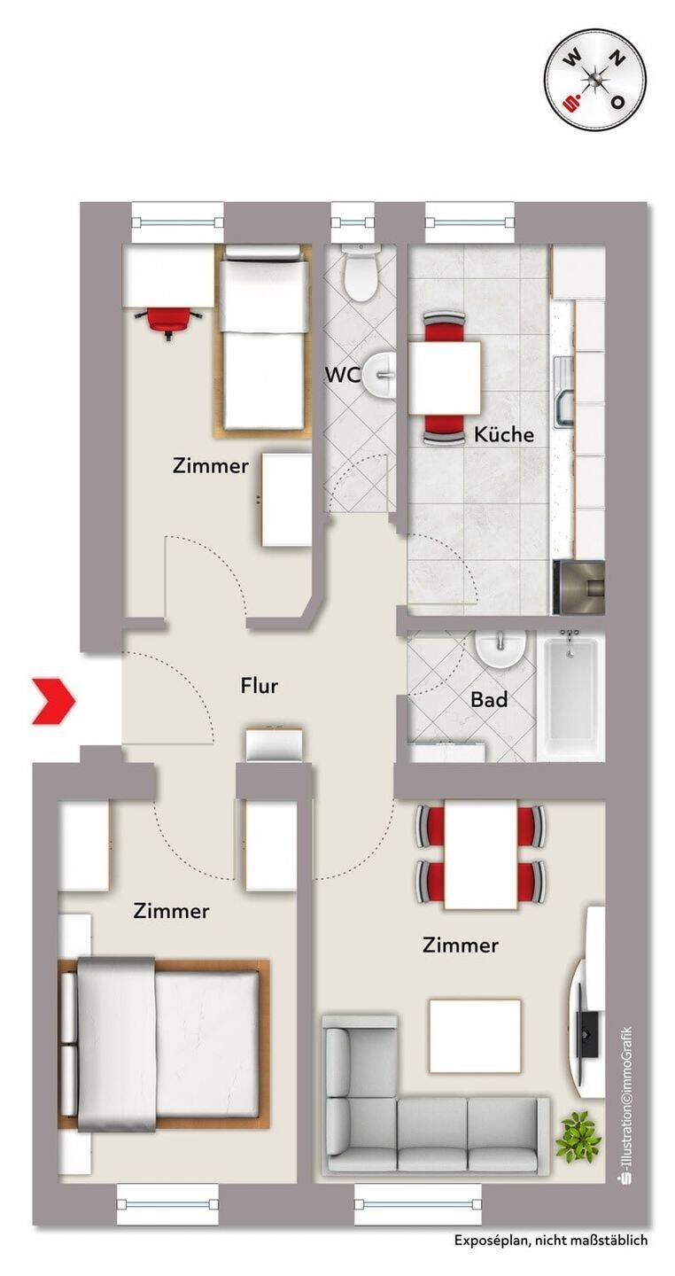 Gepflegte 2,5 Zimmer Wohnung in zentraler Lage - sofort verfügbar! – Nürnberg – Vorschaubild 7