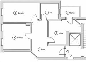 Eigentumswohnung mit Aufzug und Balkon in Lindenau – 4177 Leipzig – Vorschaubild 3