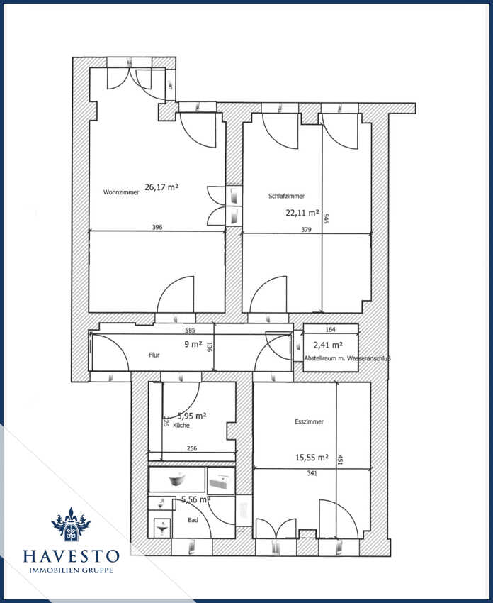 Charmante 3-Raum-Altbauwohnung in bester Lage Stadtfeld-Ost mit Badewanne, Dusche & optionaler EBK – Magdeburg – Vorschaubild 9