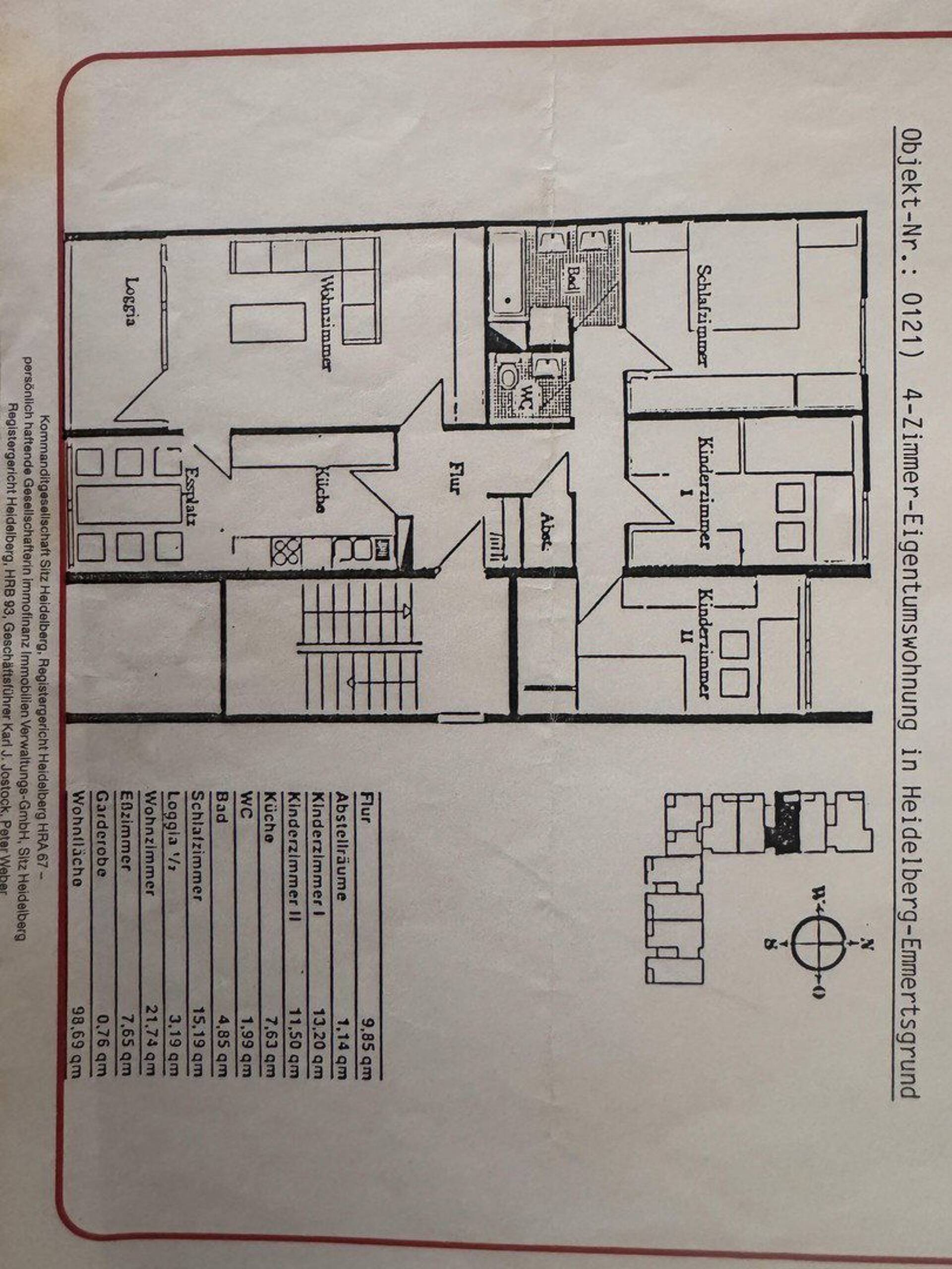 Etagenwohnung in 69126 Heidelberg mit 98,69 m² kaufen
