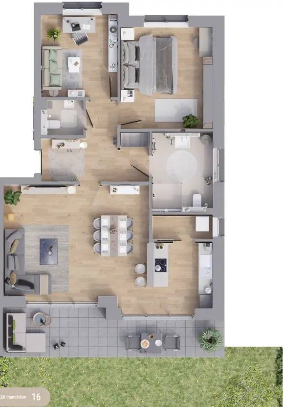 Moderne Erdgeschosswohnung im KfW-40-Neubau mit Garten, Terrasse & Stellplatz – Erstbezug