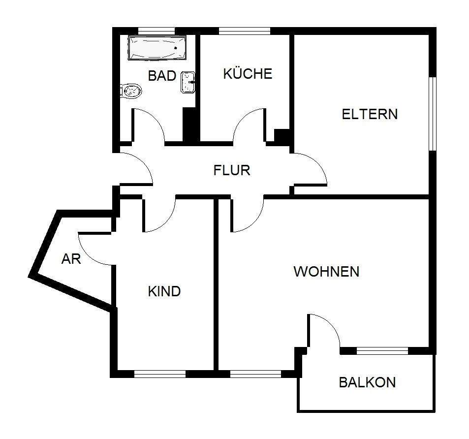 3-Zimmer-Wohnung mit Balkon in Gelsenkirchen Hassel – Gelsenkirchen – Vorschaubild 7