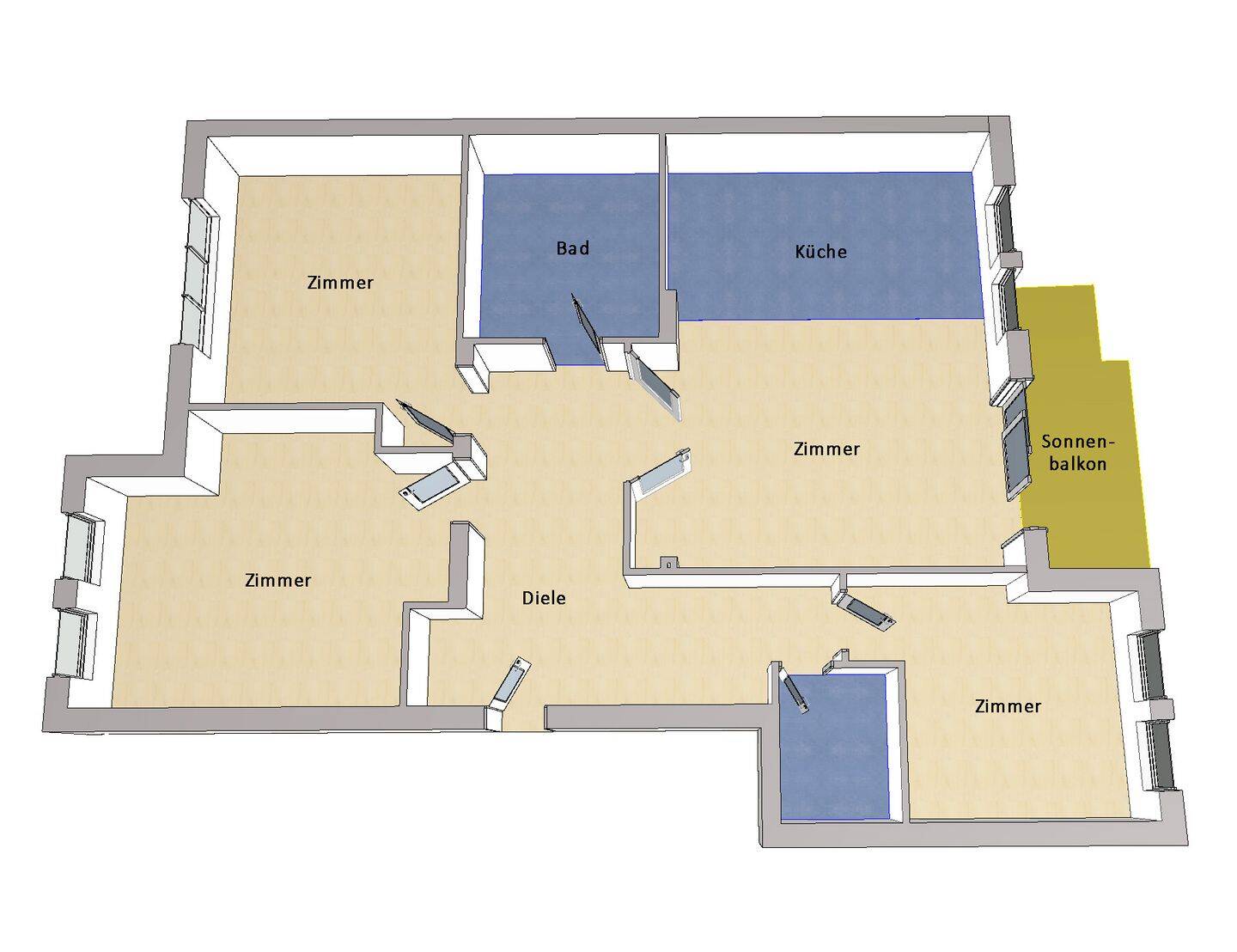 IMMOBERLIN.DE - Moderne familienfreundliche Wohnung mit ruhigem Südbalkon & Tiefgaragenplatz – Berlin – Vorschaubild 9