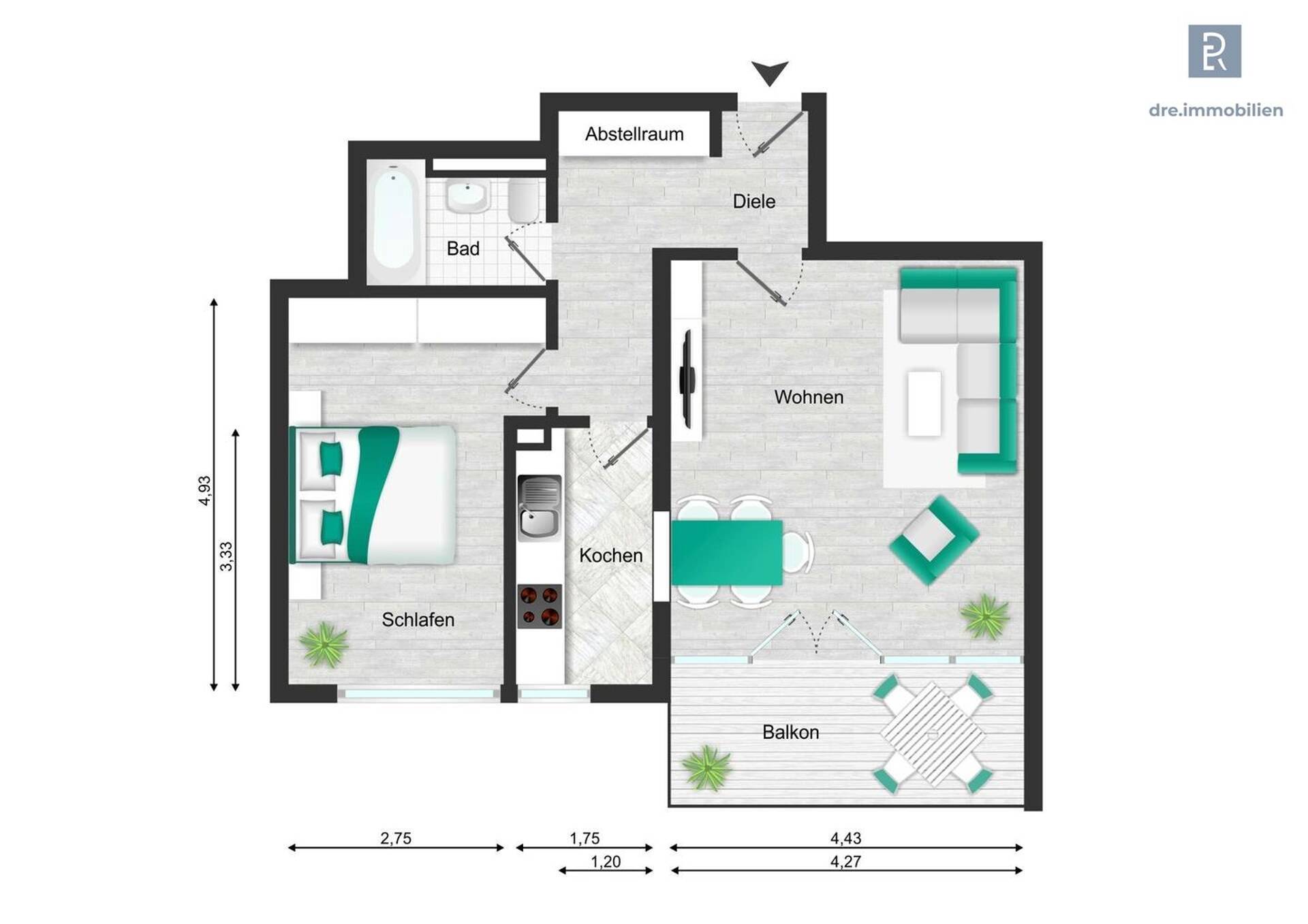 Etagenwohnung in 50968 Köln mit 59 m² kaufen
