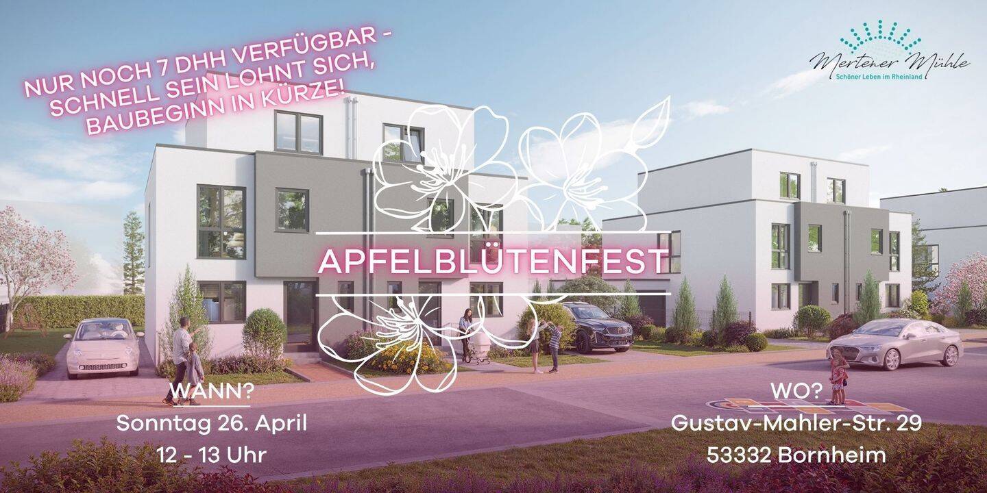 *Event zur Apfelblüte mit Rohbaubesichtigung So., 26.04., 12-13 Uhr, Gustav-Mahler-Str. 31, 53332 B* – Bornheim – Bild 1 von 9