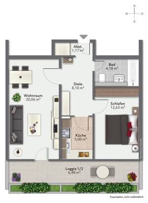 Charmante 2-Zimmer-Wohnung mit großzügiger Südloggia - sofort bezugsfrei! – 80687 München – Vorschaubild 8
