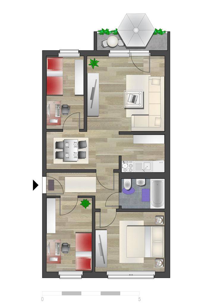 4-Raum-Wohnung mit Balkon nahe Vita-Center – Chemnitz – Vorschaubild 6