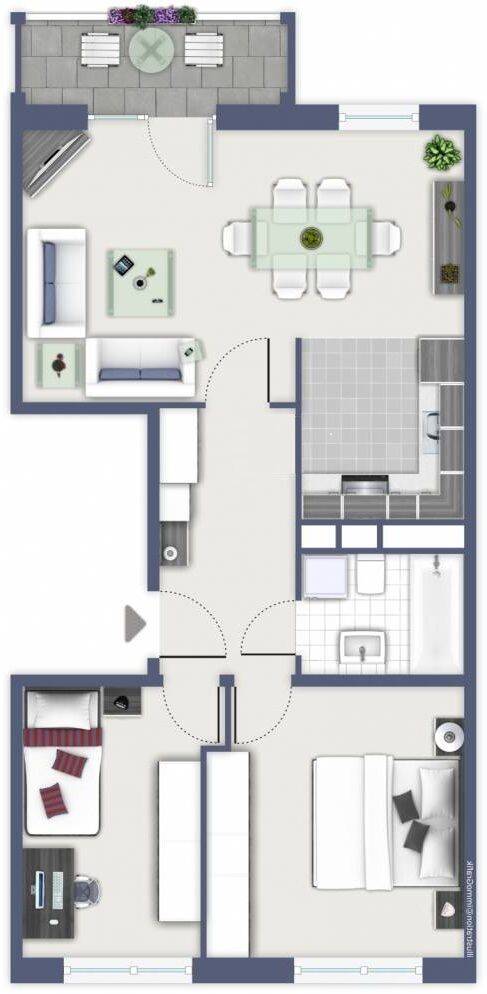 3-Raumwohnung mit West-Balkon und herrlichen Ausblick – Chemnitz – Vorschaubild 4