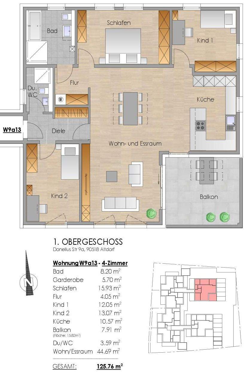 KfW 40 - QNG - NEUBAU - 4-Zimmer 1.OG, Balkon, Wärmepumpe + PV-Anlage – Altdorf bei Nürnberg – Vorschaubild 3