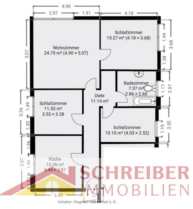 4 ZKB Wohnung in Altenkirchen Honneroth zu vermieten